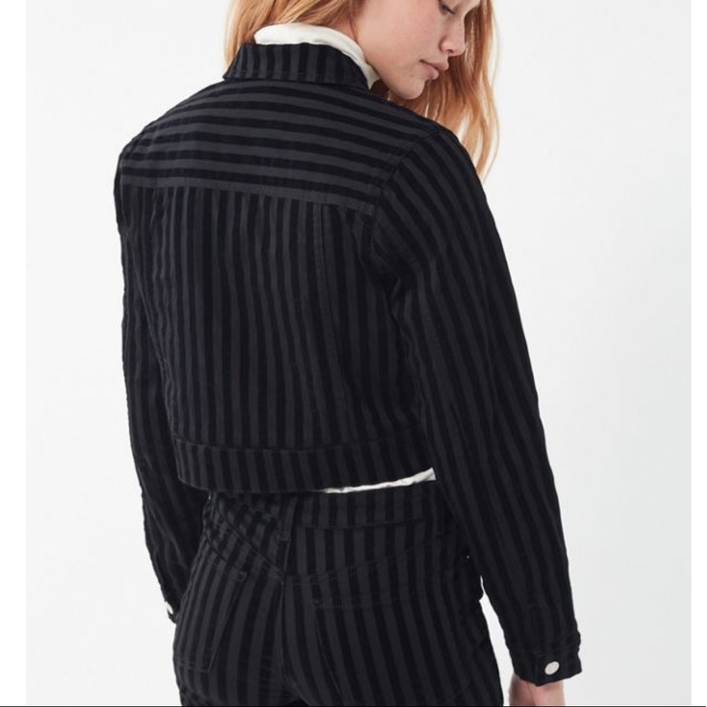 Urban Outfitters Gia Striped Cropped Jacket